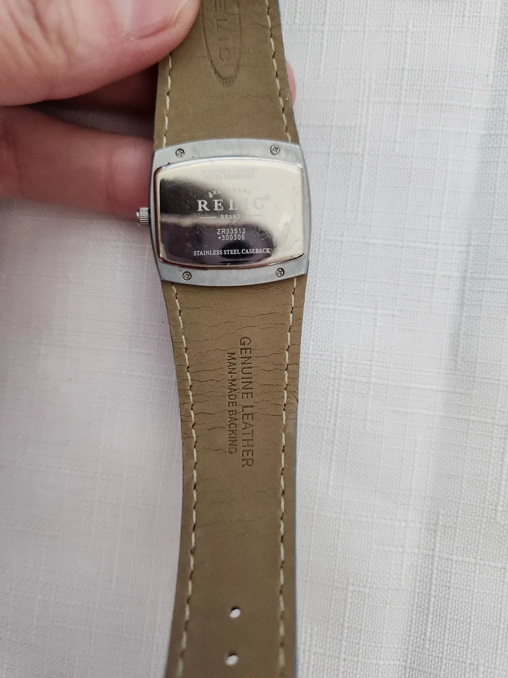 Relic Blue Floral Leather Strap Wristwatch